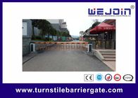 Security Straight Barrier Gate With Yellow Cabinet and Steel-casting Design