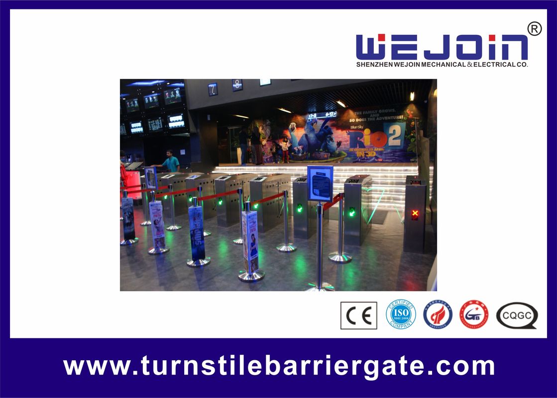 Intelligent Flap barrier integrated with IC Card and 304 stainless steel Housing Used in Cinema
