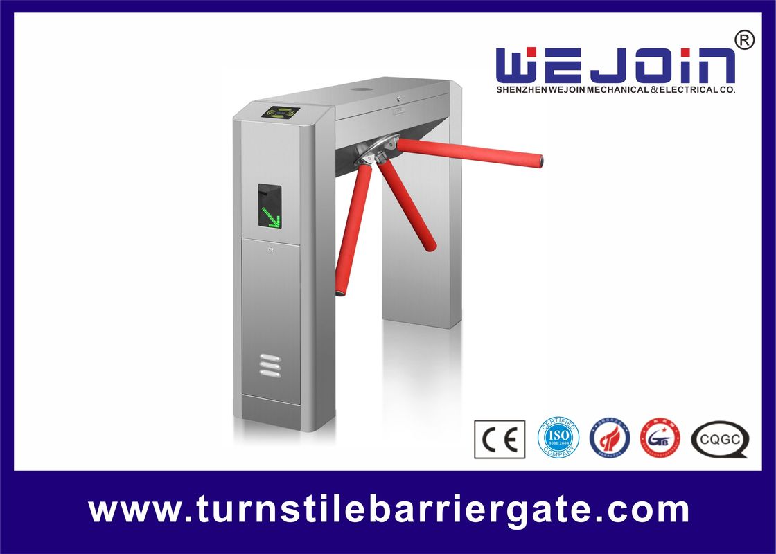 Waist Height Tripod Turnstile With 304 Stainless Steel Material and Self-lock Function For Passenger Control