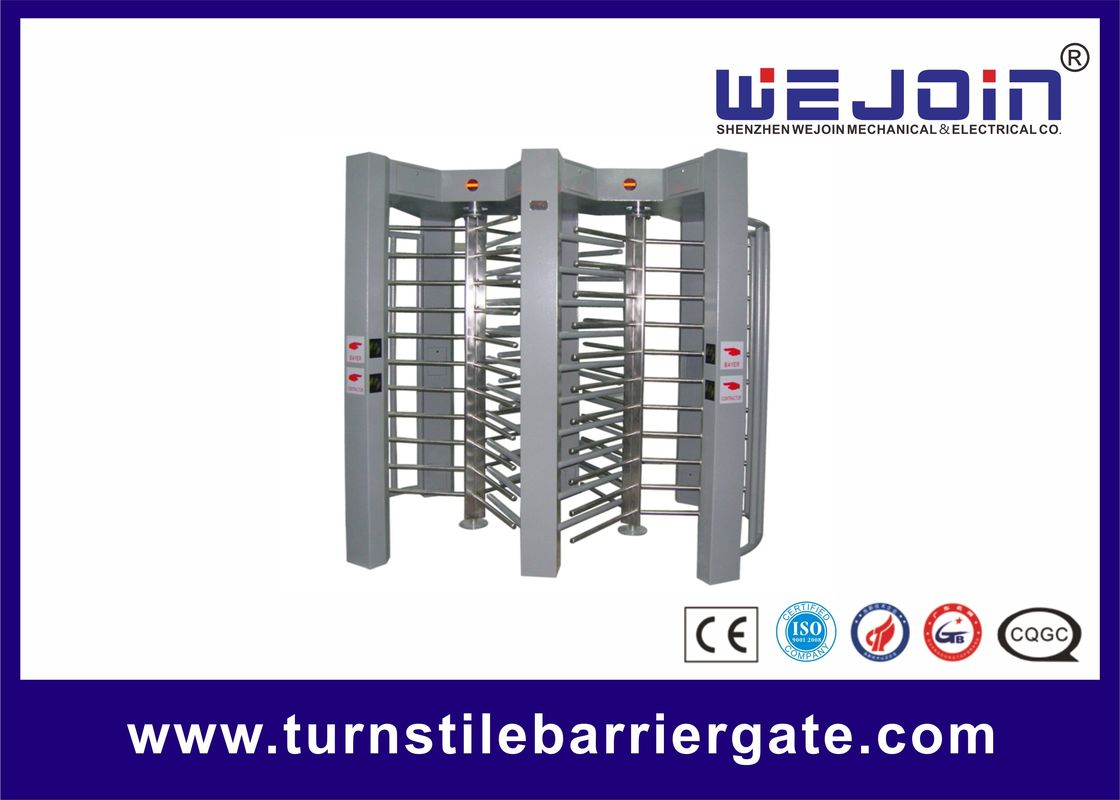 Led Display Pedestrian Security Gates Controlled Stainless Steel Turnstile Full Height
