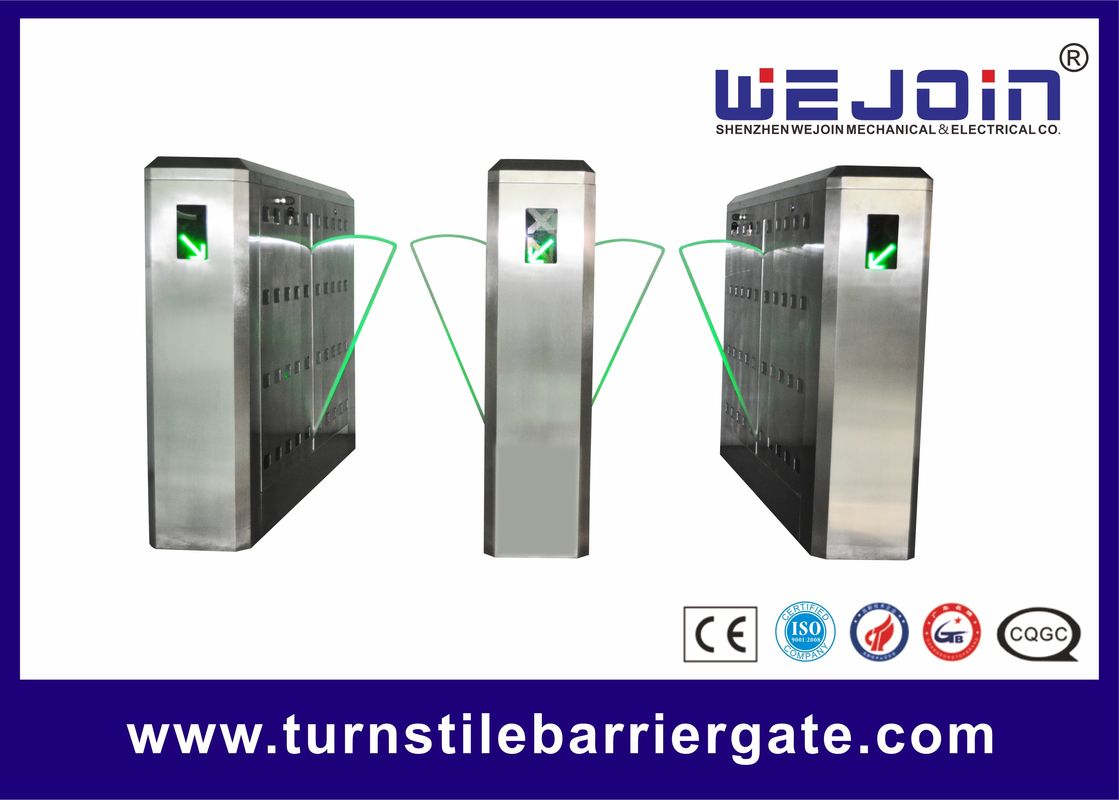 110V Intelligent Flap Barrier with 304 Stainless Steel Housing and IC Card
