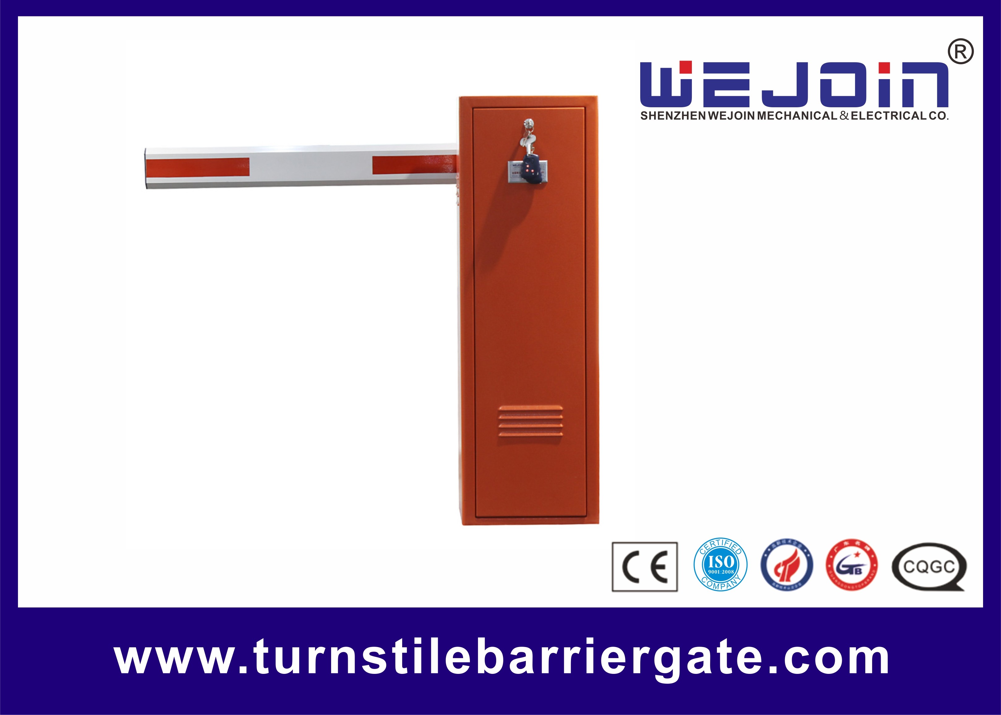 Red Color Cabinet Automatic Car Parking Barriers Gate With Infrared Photocell Options