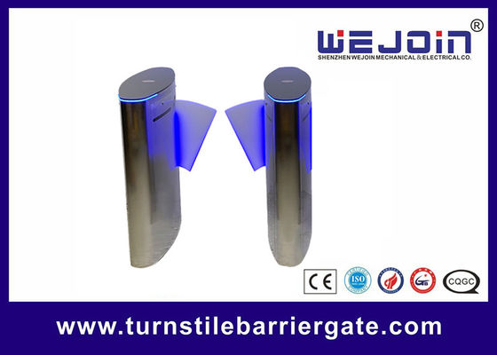 Pedestrian Flap Barrier Gate Access Control Turnstile For Subway 304 Stainless Steel