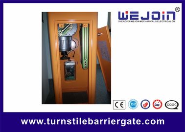 Security Straight Barrier Gate With Yellow Cabinet and Steel-casting Design