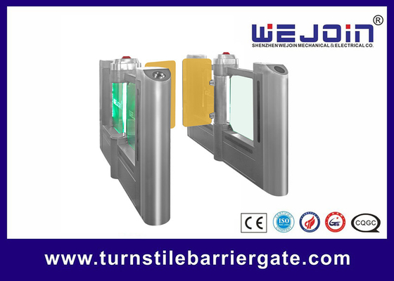SS304 Bi Direction Pedestrian Entrance Swing Barrier Brush DC24V